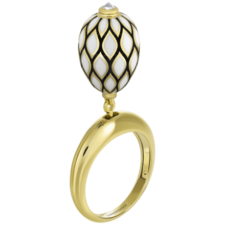 Кольцо с бриллиантом, жёлтое золото, н.керамика 1