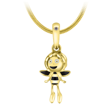 Подвес с бриллиантом, желтое золото, н.керамика 1