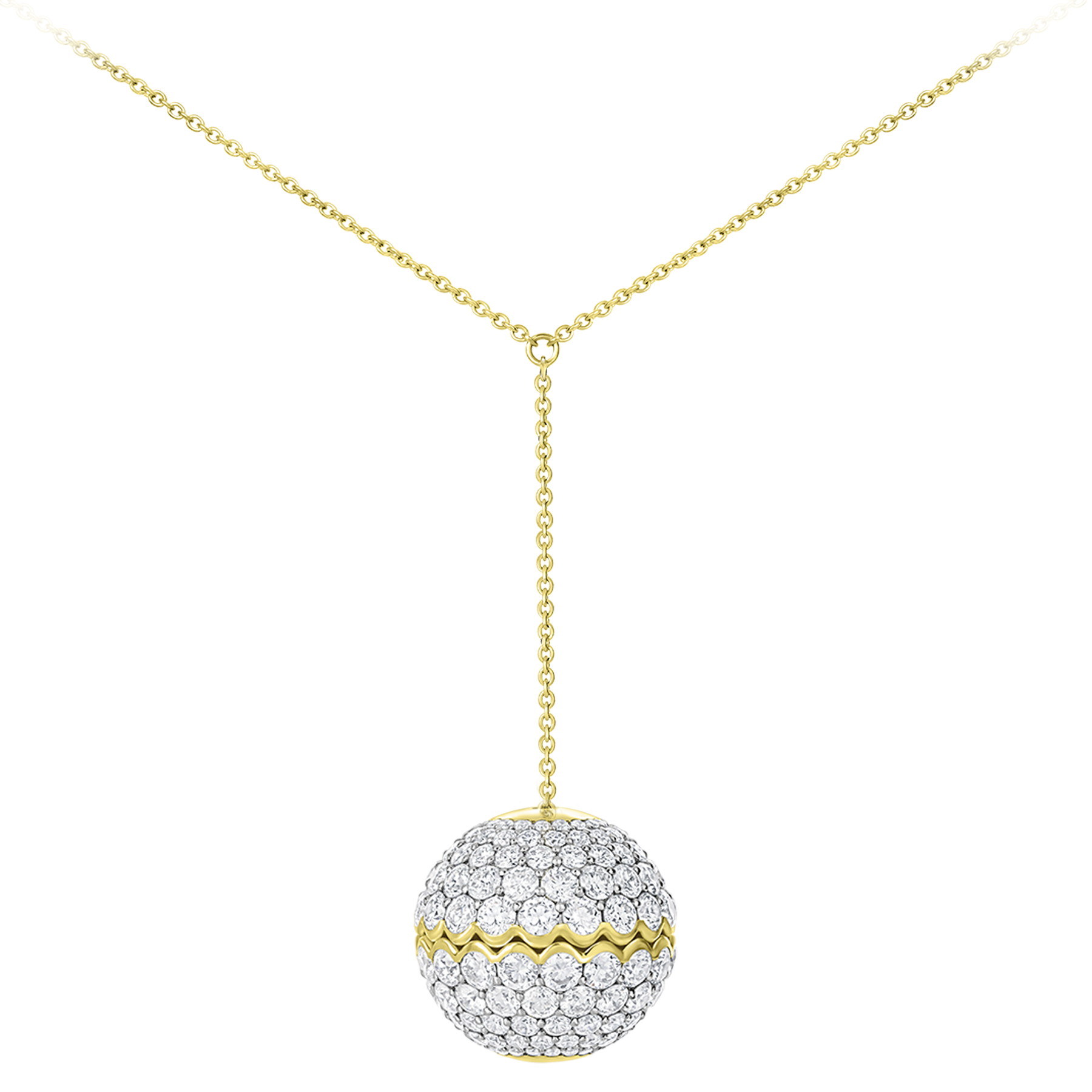 Колье с бриллиантами, желтое золото