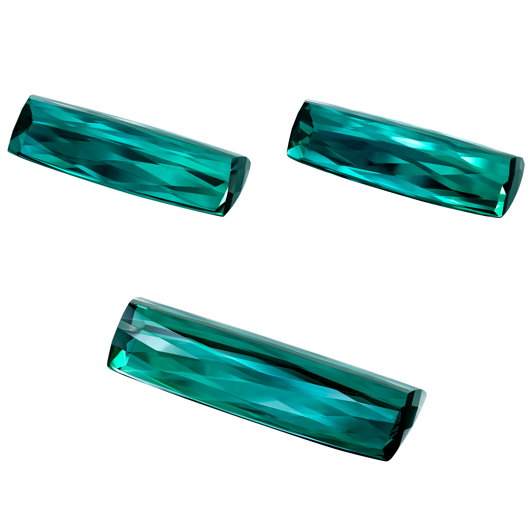 Сет из трёх индиголитов, 17.05ct, 16.15ct и 29.65ct