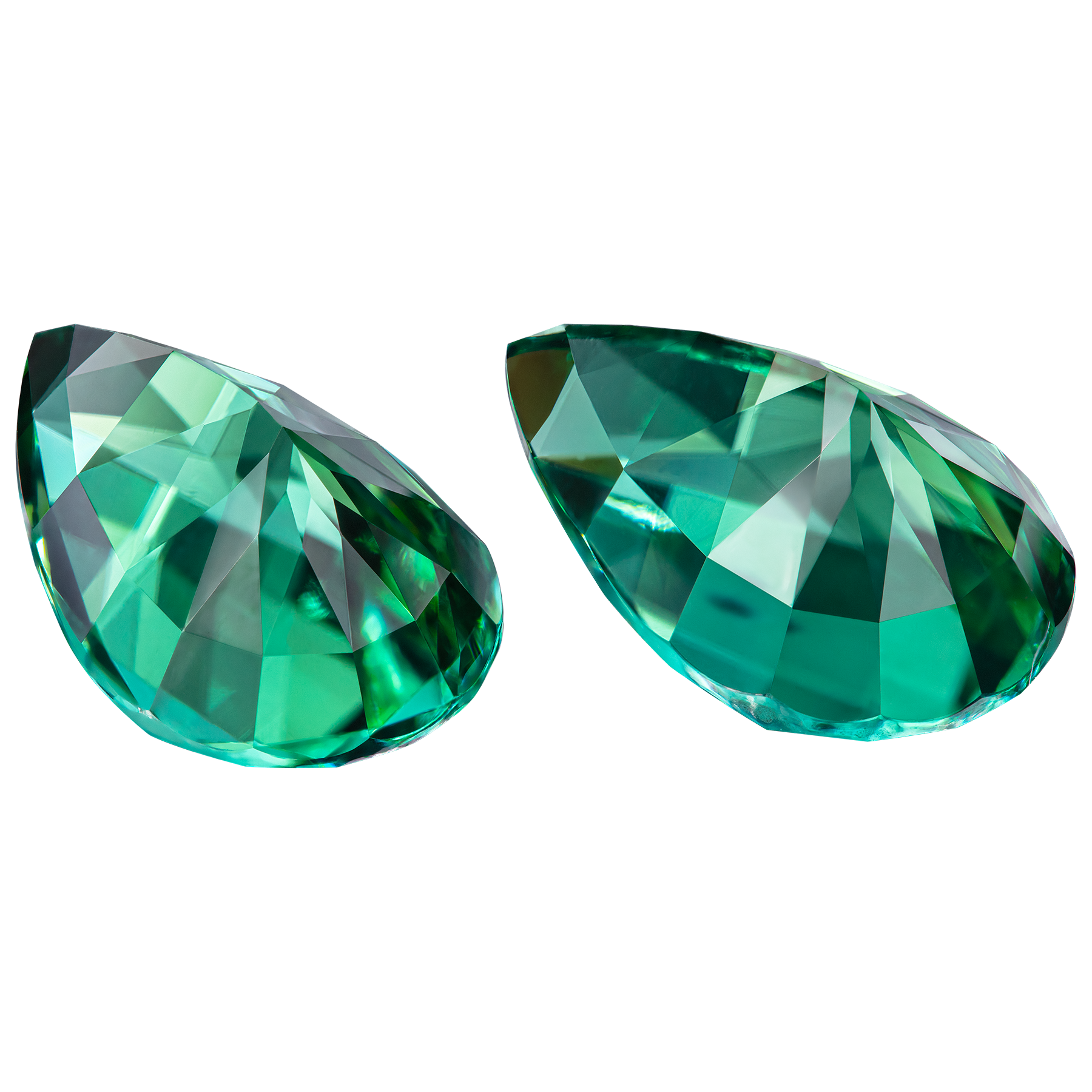 Сет из турмалинов Lagoon груша 7,70ct и 6,48ct