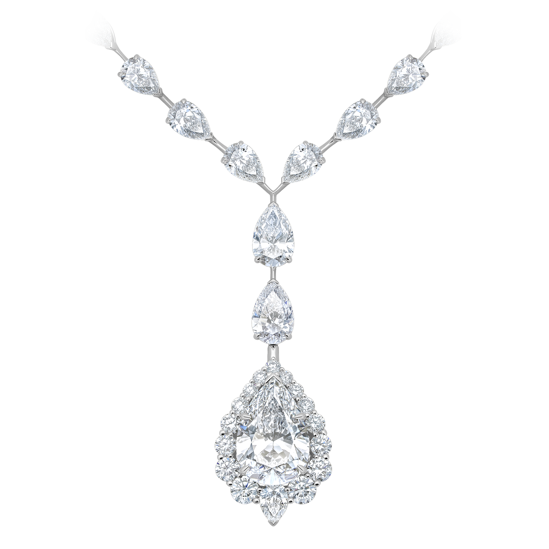 Колье с бриллиантами, белое золото