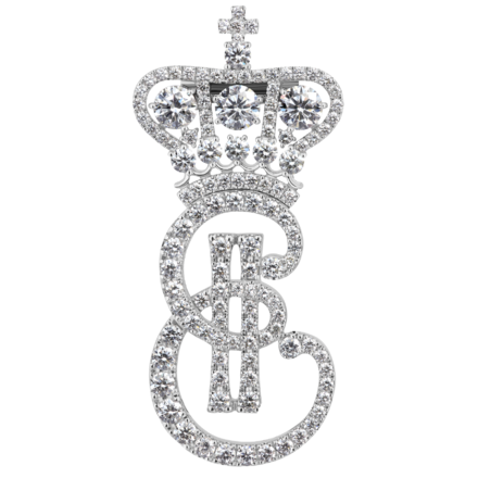 Брошь с бриллиантами, белое золото 1