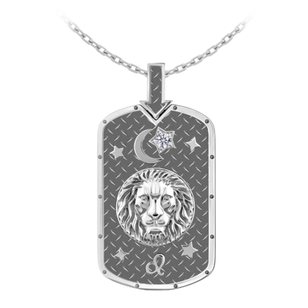 Подвес с бриллиантом, белое золото 1