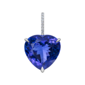 Подвес с танзанитом и бриллиантами, белое золото