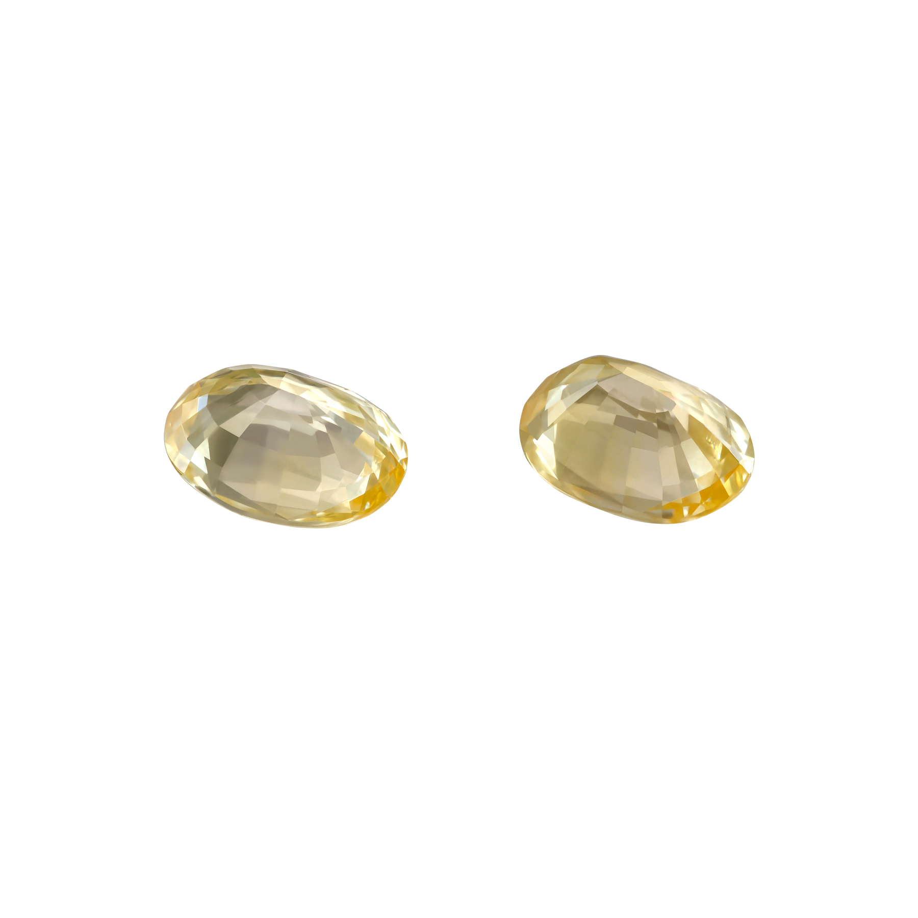Сет из двух жёлтых сапфиров, SRI LANKA, UNHEATED, Овал, 2,19ct/ 2,18ct