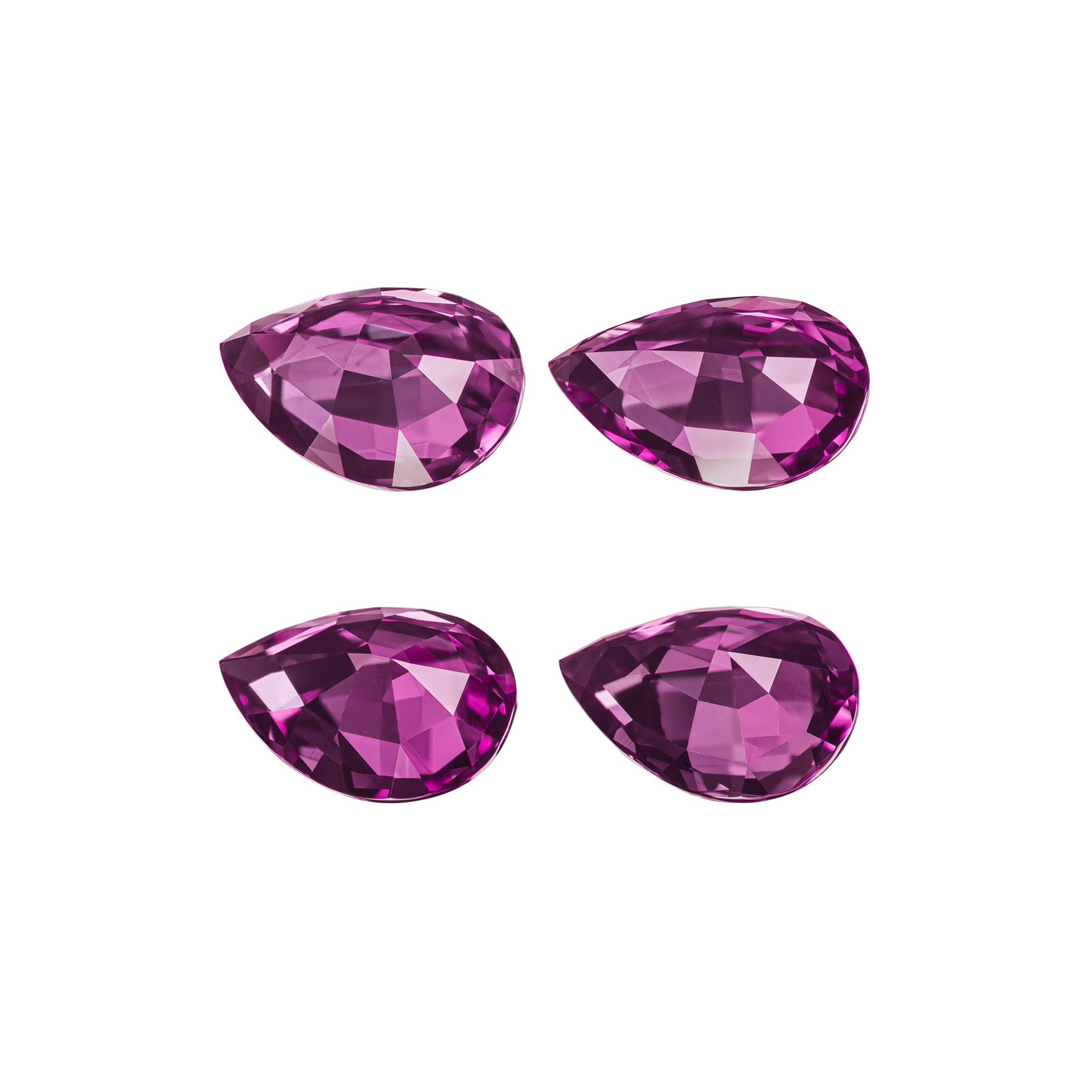Сет из 4-х александритов, Груша, 0,74/ 0,67/ 0,74/ 0,65ct