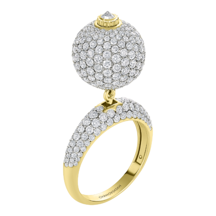 Кольцо с бриллиантами, жёлтое золото 1