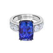 Кольцо с танзанитом и бриллиантами, белое золото