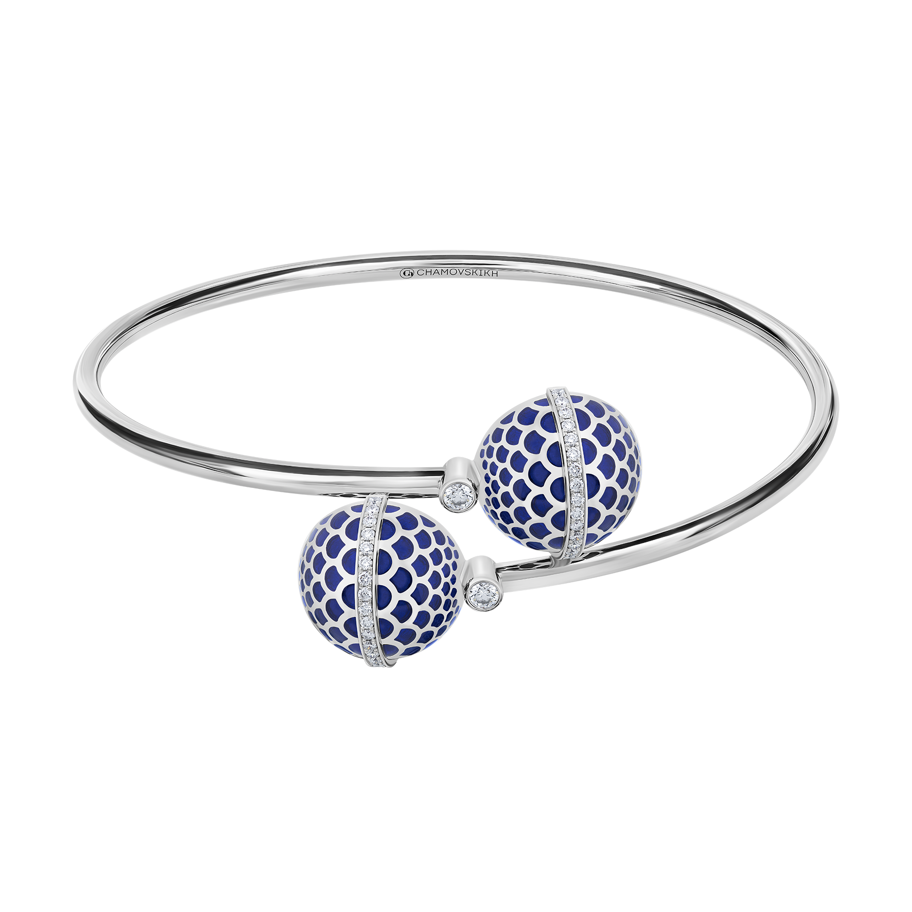 Браслет с бриллиантами, белое золото, н.керамика