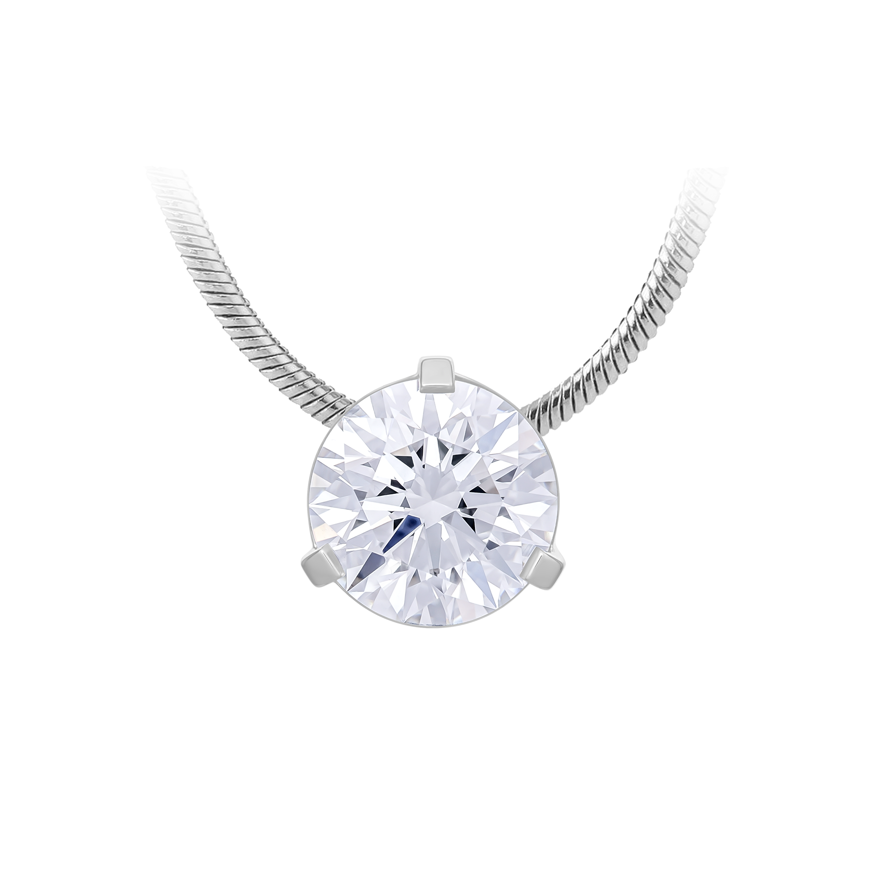 Подвес с бриллиантом, белое золото