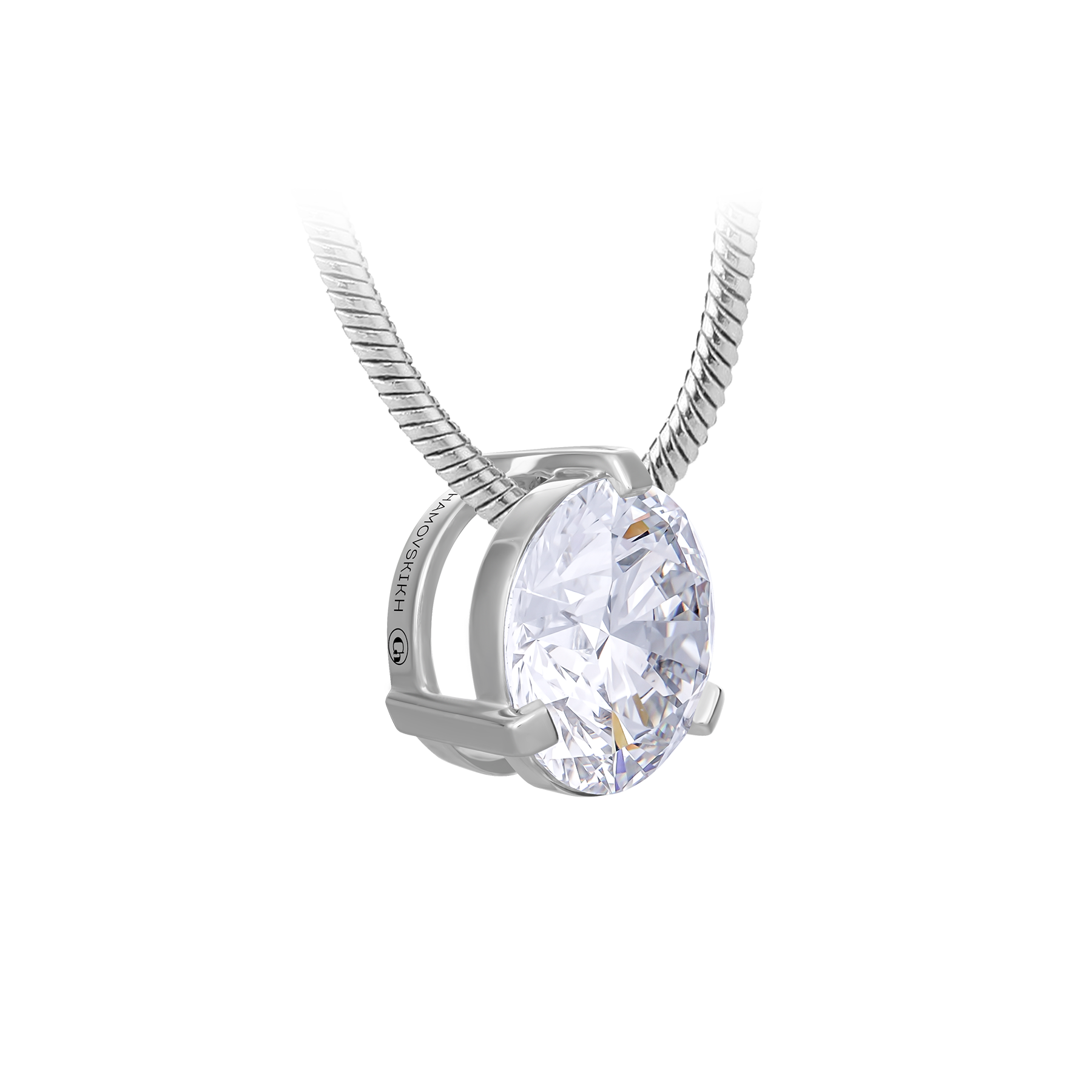 Подвес с бриллиантом, белое золото