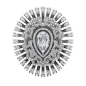 Кольцо с бриллиантами, белое золото