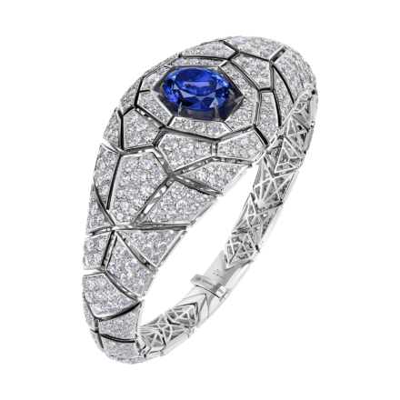 Браслет с танзанитом и бриллиантами, белое золото 2