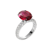 Кольцо с рубином и бриллиантами, жёлтое и белое золото