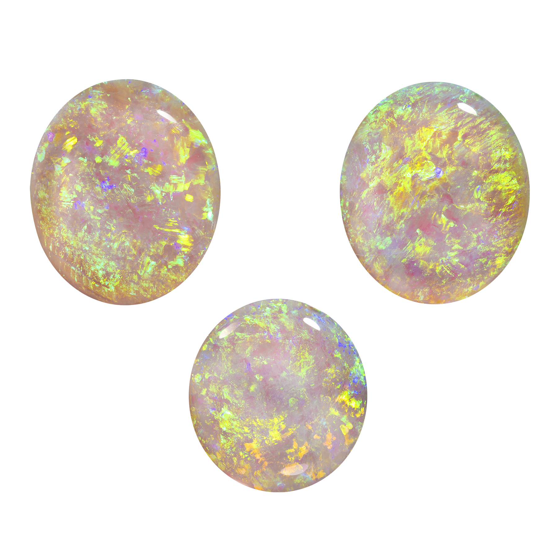 Сет из трёх опалов, AUSTRALIA, Овал, 2-10,98/ 1-3,73ct