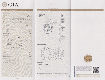 Сет из двух жёлтых бриллиантов, Кушон, 1.01/1.00ct 5
