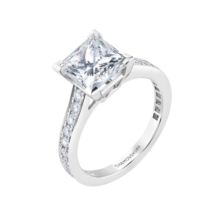 Кольцо с бриллиантами, платина 1