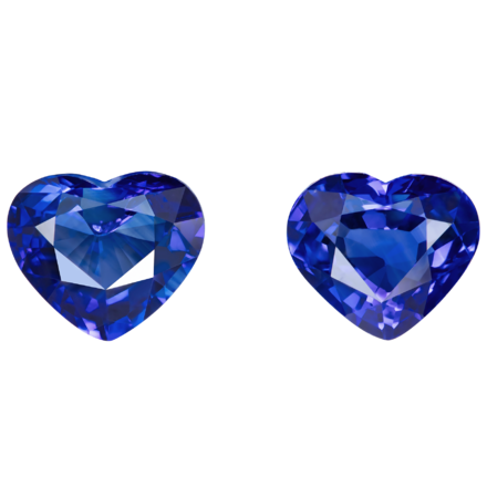 Сет из двух сапфиров, SRI LANKA, Сердце, 2,03ct/ 2,00ct 1