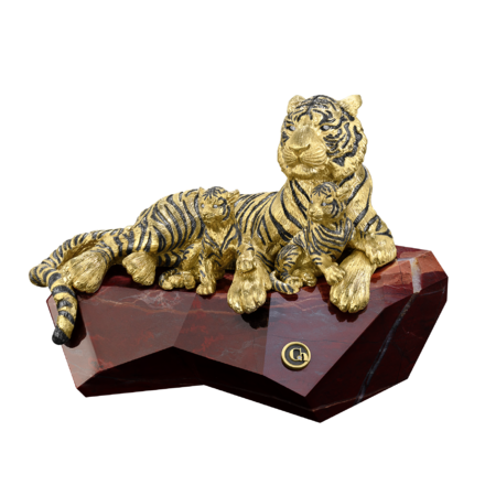 Настольная скульптура «Тигры» 1