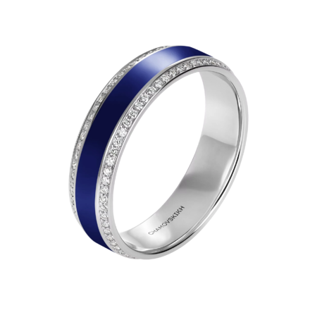 Обручальное кольцо с бриллиантами, белое золото, н.керамика 1