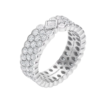 Обручальное кольцо с бриллиантами, белое золото 1