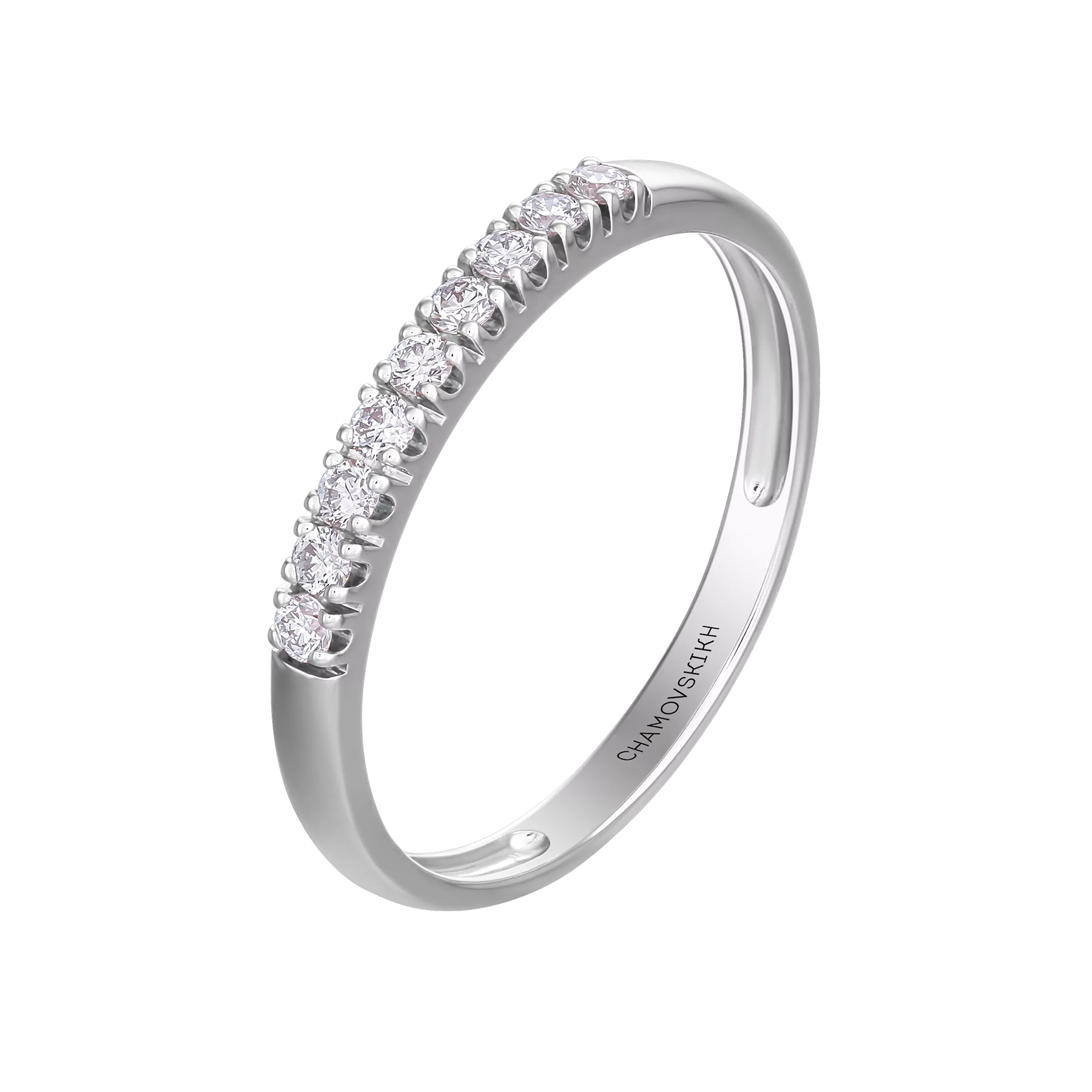 Кольцо с бриллиантами, белое золото