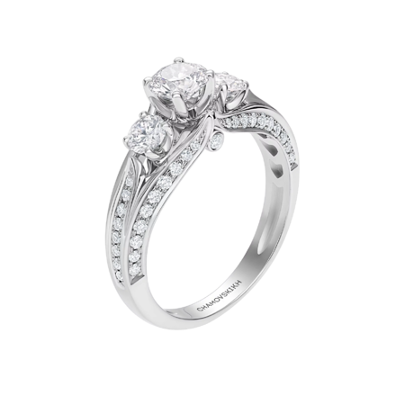 Помолвочное кольцо с бриллиантами, белое золото 1