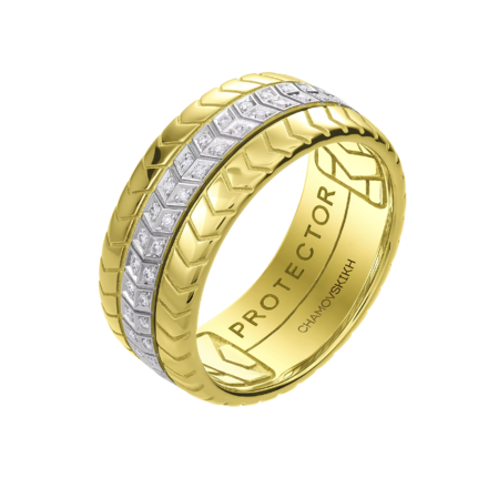 Кольцо с бриллиантами, желтое золото 1