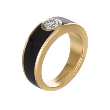 Обручальное кольцо с бриллиантом, красное золото 1