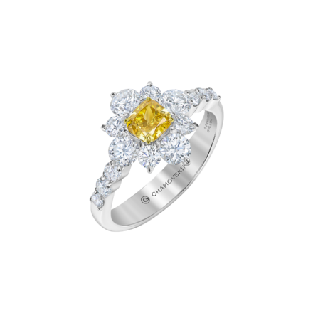 Кольцо с бриллиантами, белое золото 1