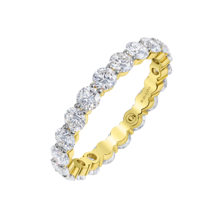 Обручальное кольцо с бриллиантами, жёлтое золото 1