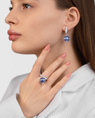 Серьги с бриллиантами, белое золото, н.керамика