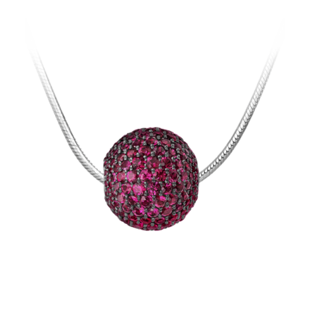 Подвес с рубинами, белое золото 1