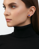 Пусеты с сапфирами, белое золото, н.керамика