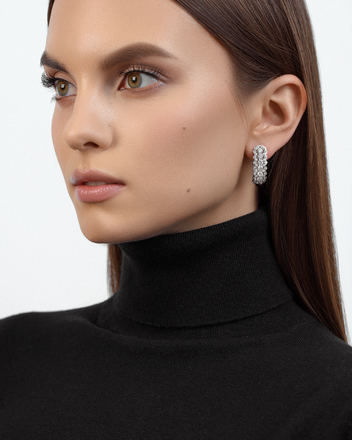 Серьги с бриллиантами, белое золото 3