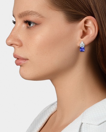 Серьги с танзанитами и бриллиантами, белое золото 3