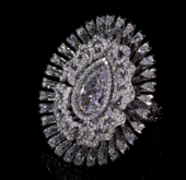 Кольцо с бриллиантами, белое золото