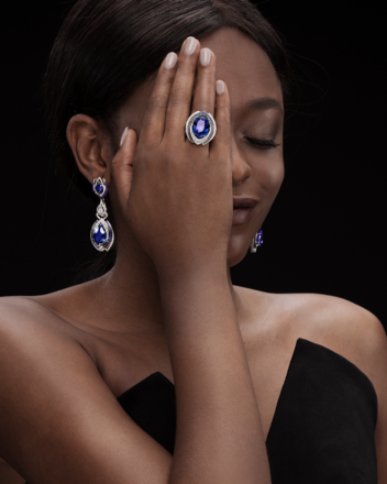 Серьги с сапфирами и бриллиантами, белое золото 2