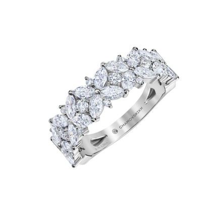 Помолвочное кольцо с бриллиантами, белое золото 1