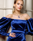 Подвес с танзанитом и бриллиантами, белое золото