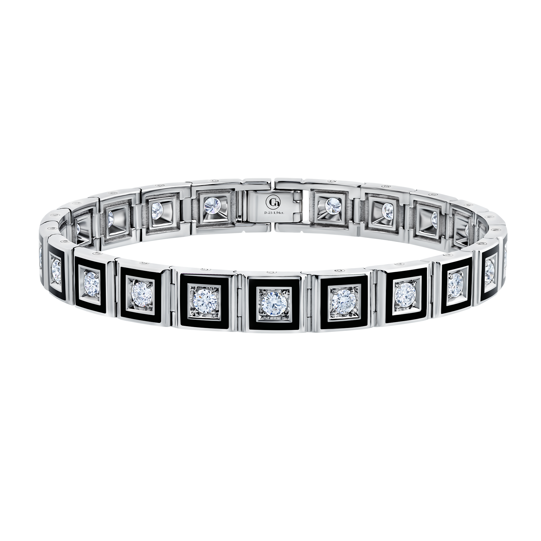 Браслет с бриллиантами, белое золото, н.керамика