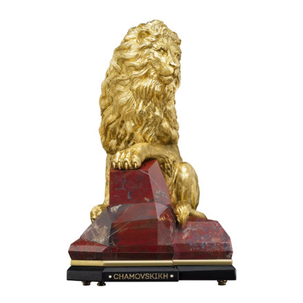 Настольная скульптура «Лев» с золочением 1