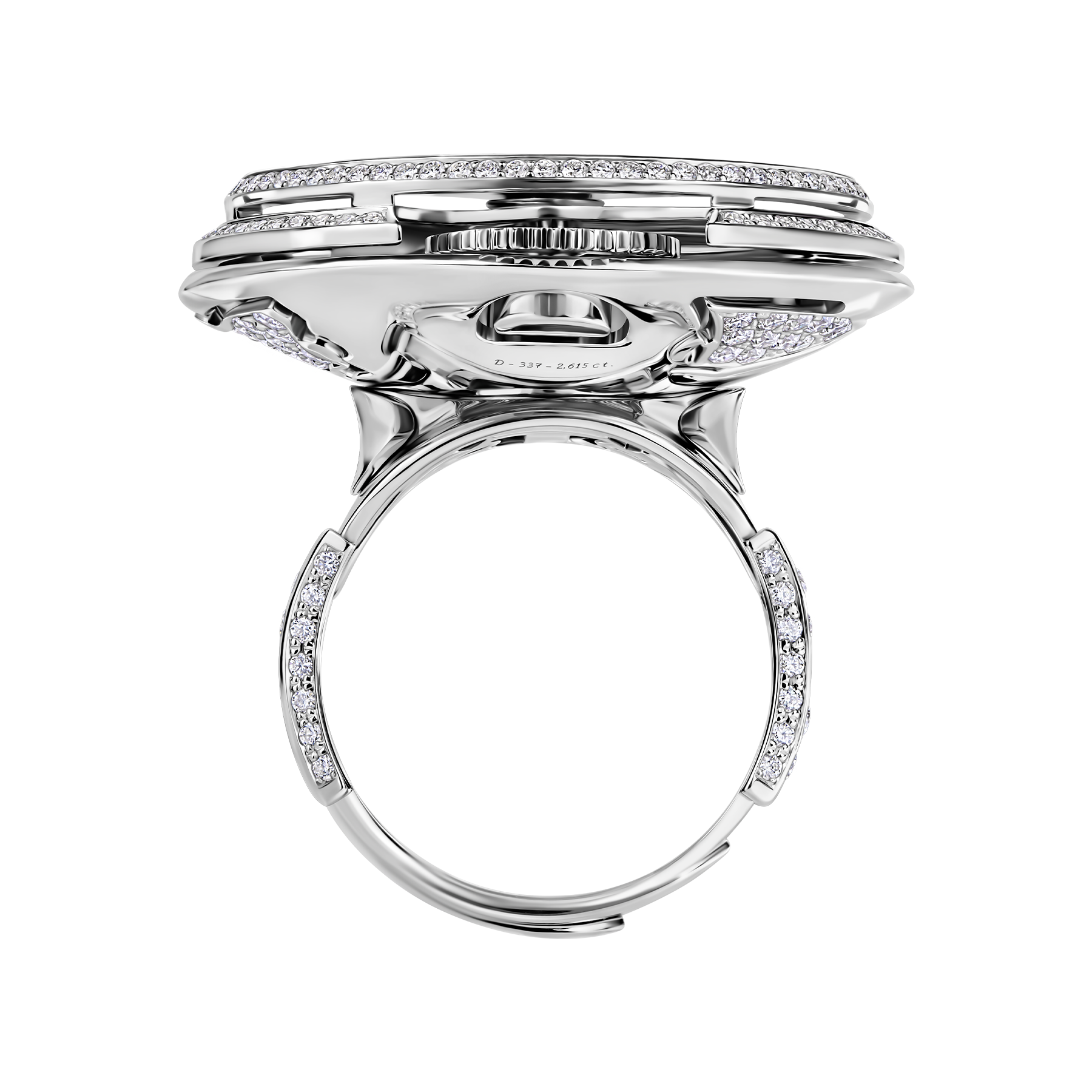 Кольцо с бриллиантами, белое золото