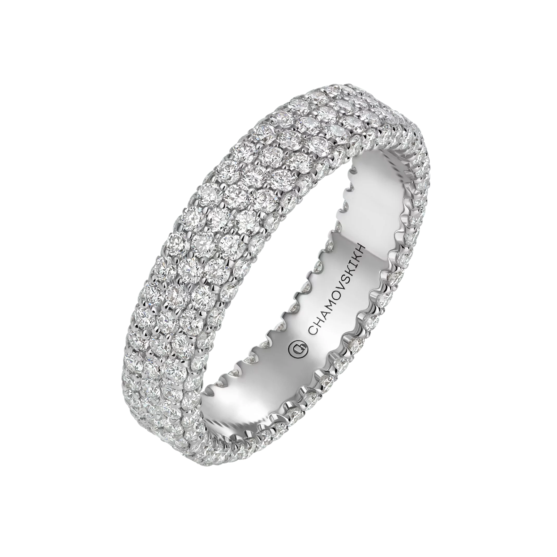 Кольцо с бриллиантами, белое золото