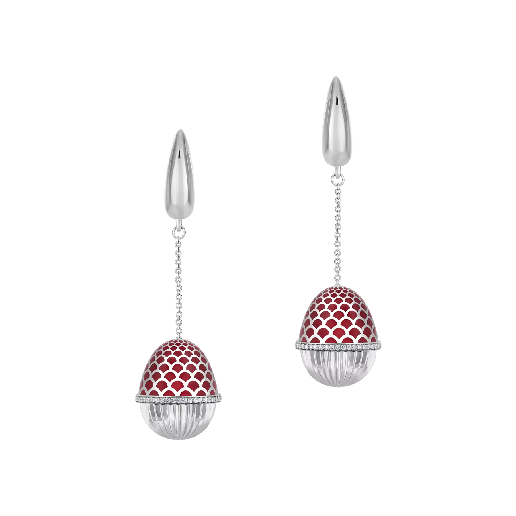 Серьги с бриллиантами, белое золото, н.керамика