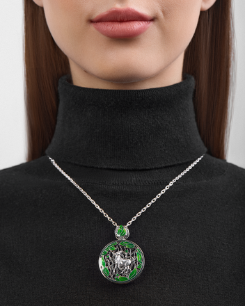 Подвес с бриллиантом, белое золото, н.керамика 2