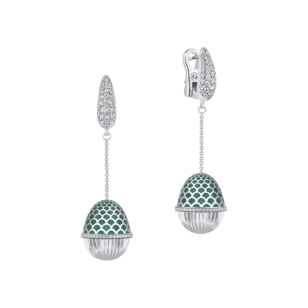 Серьги с бриллиантами, белое золото, н.керамика 1