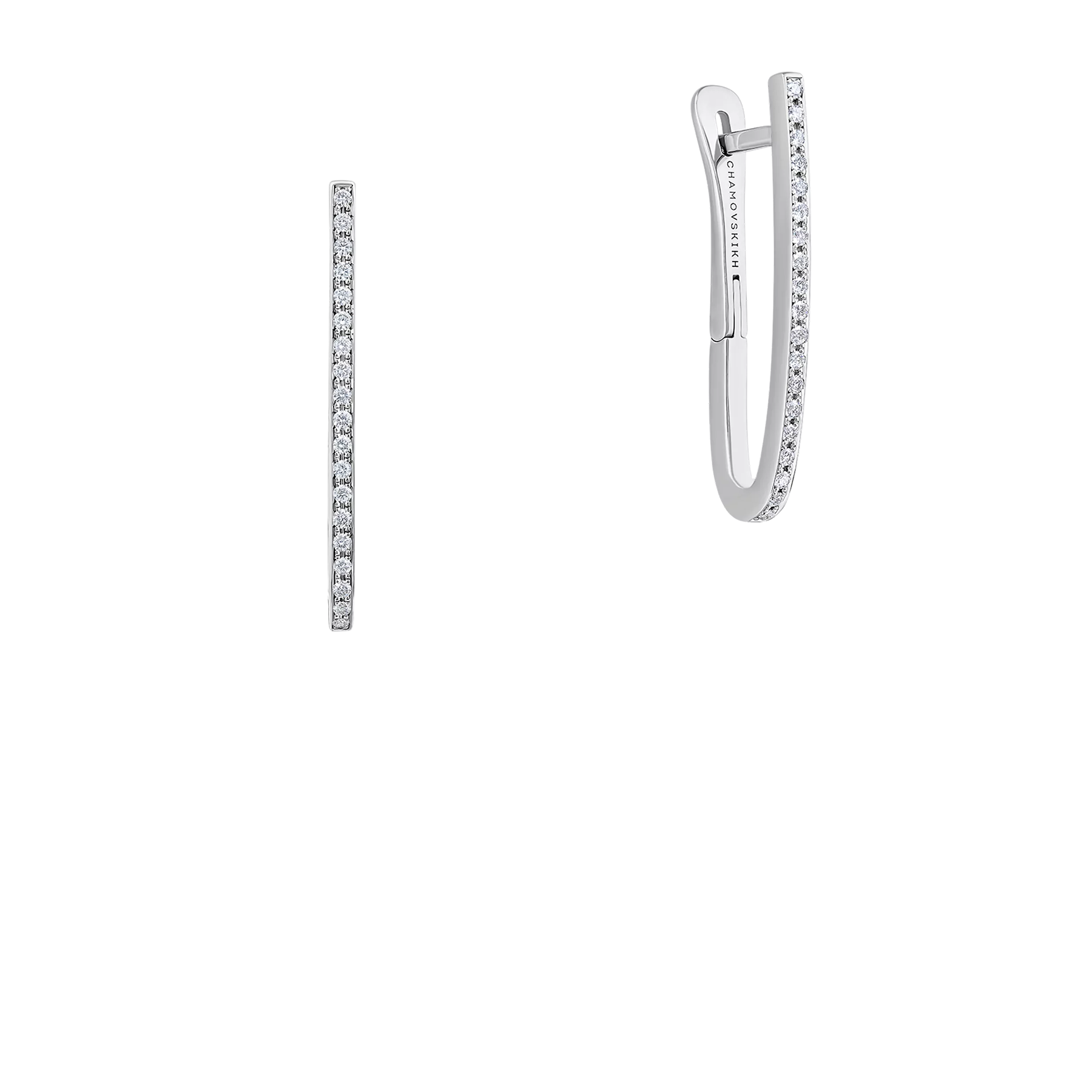 Серьги со спессартинами и бриллиантами, белое золото