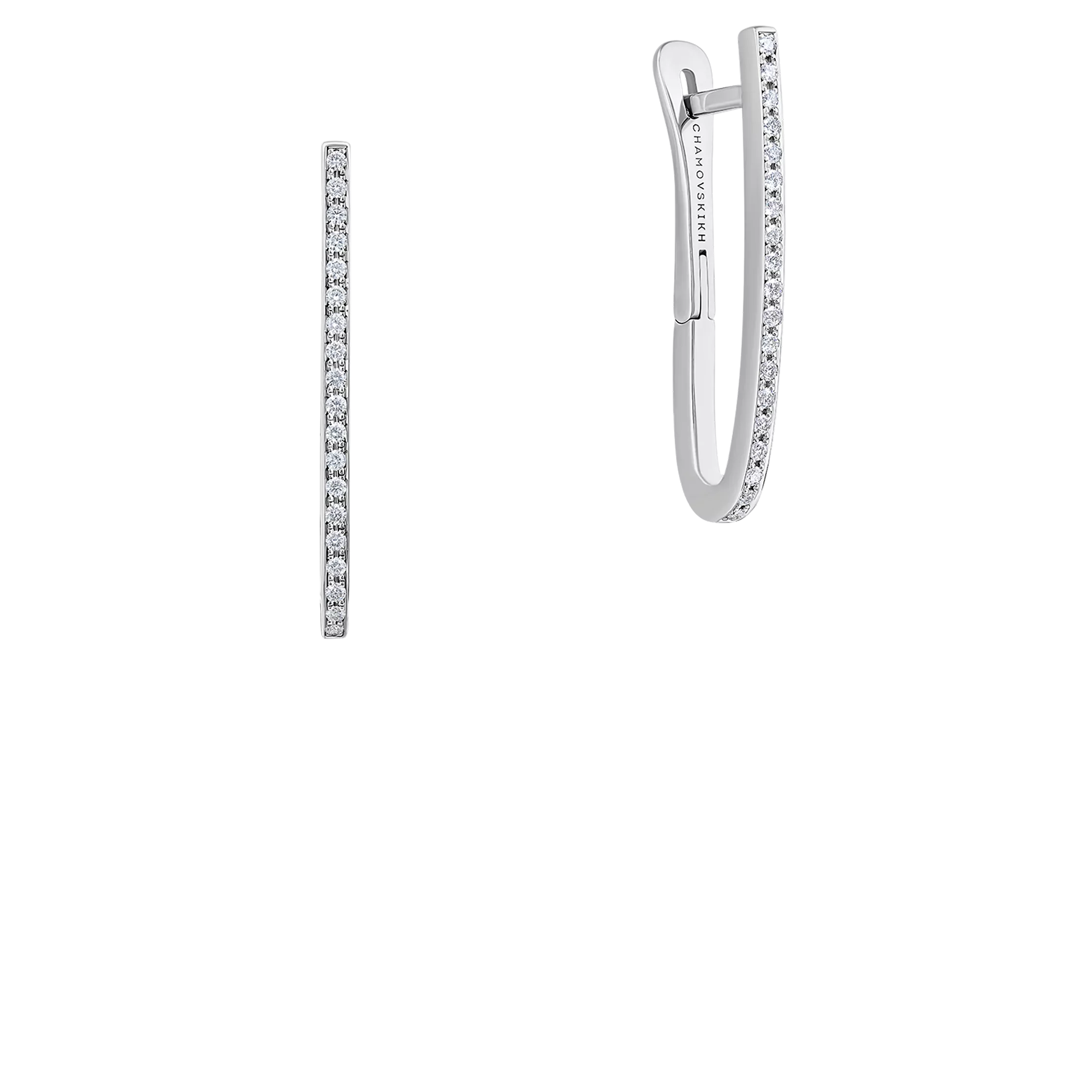 Серьги с изумрудами и бриллиантами, белое золото